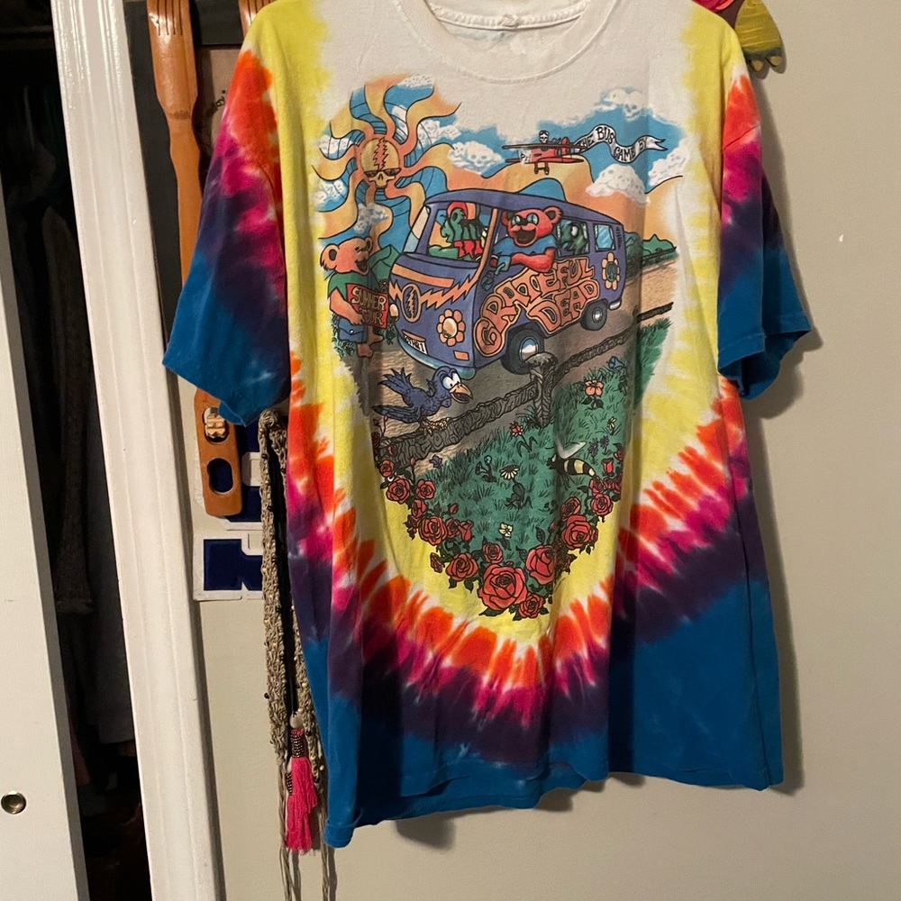 Blue and Yellow Oversized Graphic Tee